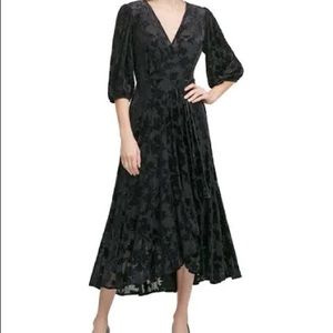 Calvin Klein black velvet burnout dress!